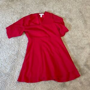 5 for $5 EUC red dress with zipper. Flutter sleeve. 10p